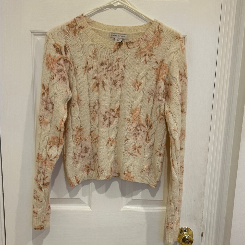 Sincerely Jules Floral Crewneck Sweater - small